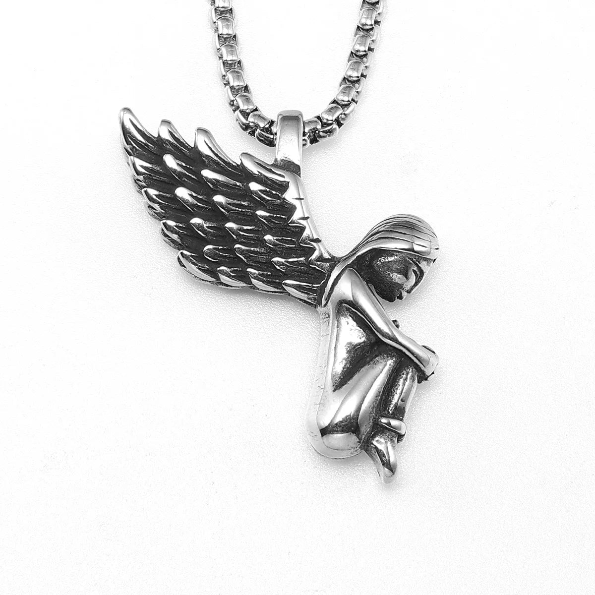 Guardian Angel Wings Pendant — Stainless Steel