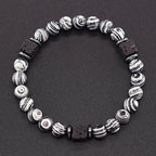 Retro Black Block Volcanic Bracelets Men Women Frosted Onyx Lava Beads Jewelry Yoga Meditation Birthday Gift Wholesales