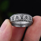 Gothic Seal of Satan Signet Ring — Stainless Steel