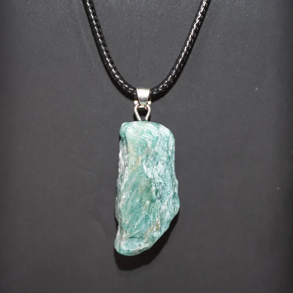 1PC Natural Crystal Rough Stone Amethyst Pendant Energy Healing Gemstone Amethyst Necklace Charms Chakra Halo Jewelry for Women