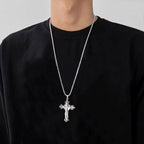 High Quality Cross Titanium Steel Non Fading Necklace Domineering and Trendy Men's hip hop Pendant Chain New Handsome Men Women