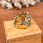 Entwined Vines Multi-Layer Wide Ring for Women — Stainless Steel