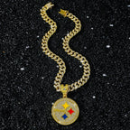 Round Disc Logo Pendant Necklace — 50cm Length