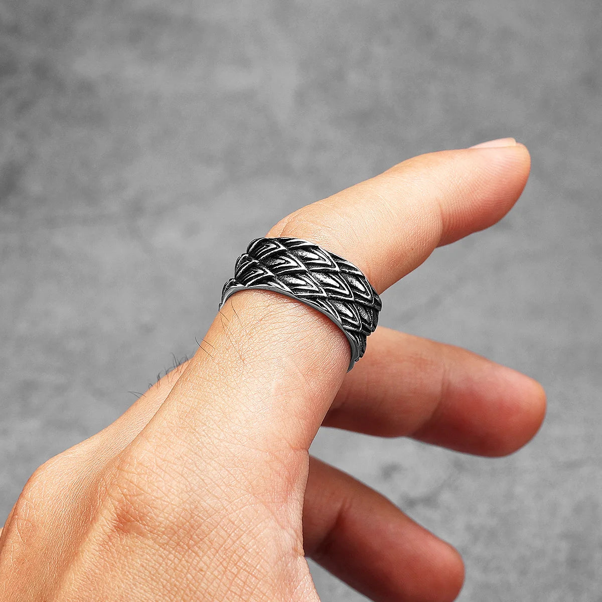 Eagle Feather Ring — Stainless Steel