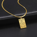 LIKGREAT Major Arcana Tarot Card Necklace Stainless Steel Snake Chain Necklace Vintage Amulet Moon/Sun/Star Tarot