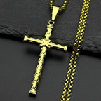 Cross Steel Pendant Christian Punk Biker