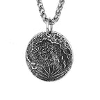 Retro Moon Surface Coin Pendant Unisex Fashion Simple 316L Stainless Steel Pendant Necklace Gift Jewelry Wholesale