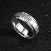 Brushed Iced Out Tungsten Ring