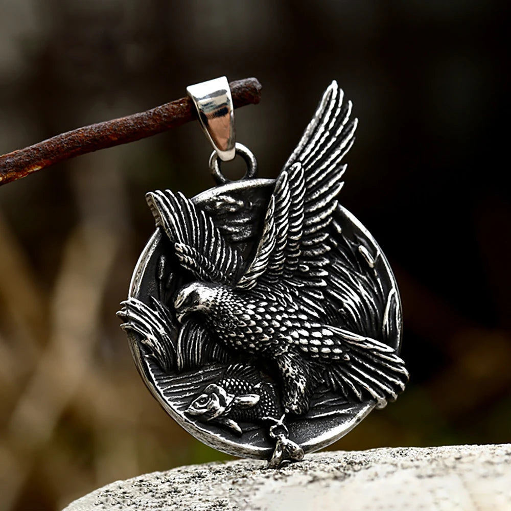 Viking Odin Wolf Head Pendant — Stainless Steel