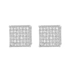 Gold Color Earrings For Men Women Punk Silver Color Square Cubic Zirconia Earings Sparkling Jewelry Gift For Male