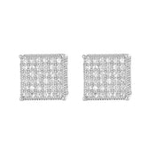 Gold Color Earrings For Men Women Punk Silver Color Square Cubic Zirconia Earings Sparkling Jewelry Gift For Male