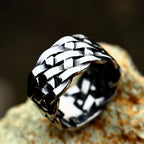 Wide Twist Knitting Ring — Stainless Steel