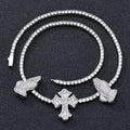Cross Tennis Necklace Iced Out 5A CZ