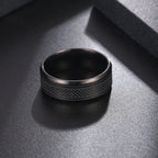 1Pcs European and American Punk Ring, Dark Plaid Snake Skin Texture Men's Ring, Trendy Hip-Hop Hand Accessory
