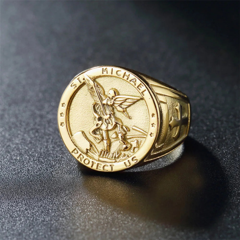Angel Michael Ring — Stainless Steel