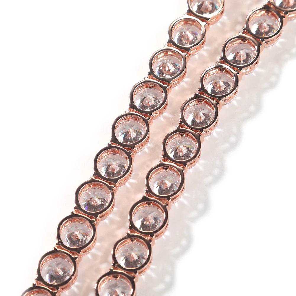 UWIN Iced Cubic Zircon Tennis Chain Necklace for Men 10mm Tennis Necklace with Baguettecz Spring Clasp Fashion Jewelry