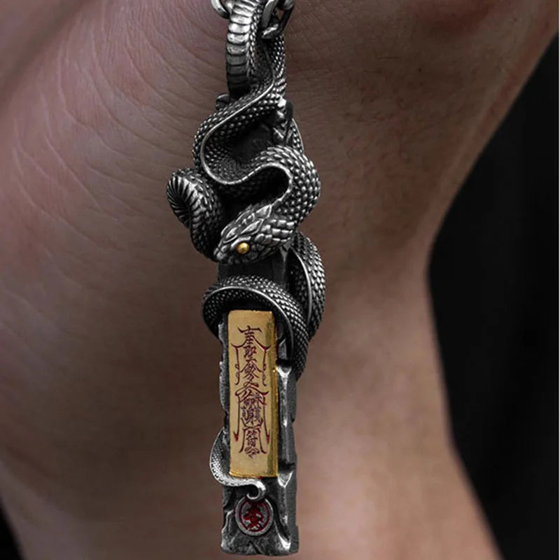 Chinese style creative snake pendant, men's and women's necklace jewelry