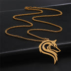 Fenrir Wolf Pendant Necklace — Stainless Steel