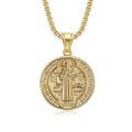 Vintage Christian Saint Benedict Pendant Necklaces For Men Women Fashion Exorcist Priest Cross Necklace Amulet Jewelry