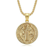 Cross Pendant Necklace — Saint Benedict Stainless Steel