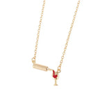 Football Charm Pendant Necklace — Gold