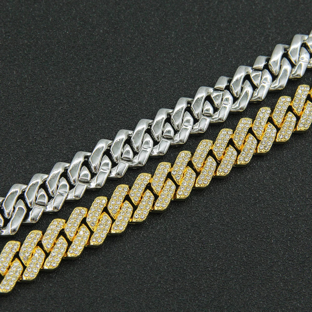 Iced Out Miami Cuban Chain 14mm — Silver