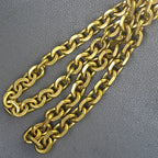 custom length biker brass made 9mm thick 30cm-100cm long sweden carved anchor link chain necklace wallet jean FOB