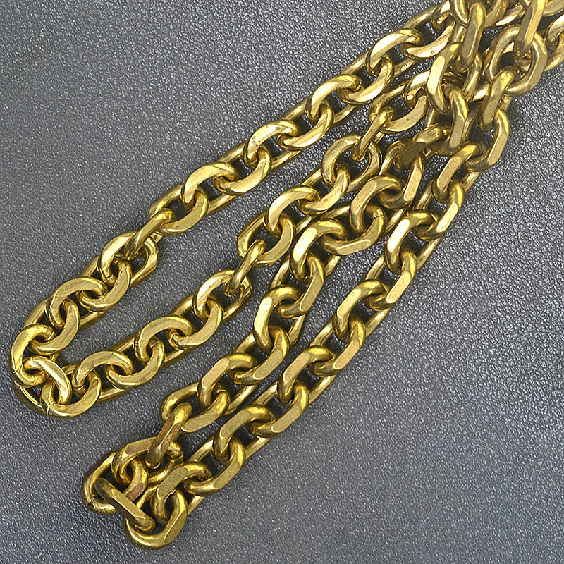 custom length biker brass made 9mm thick 30cm-100cm long sweden carved anchor link chain necklace wallet jean FOB