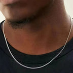 2mm Men's Cuban Chain Necklace Simple 925 Sterling Silver Necklace Fashion Titanium Steel Jewelry Trend Party