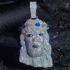 Rose Gold Jesus Head Pendant Iced Out