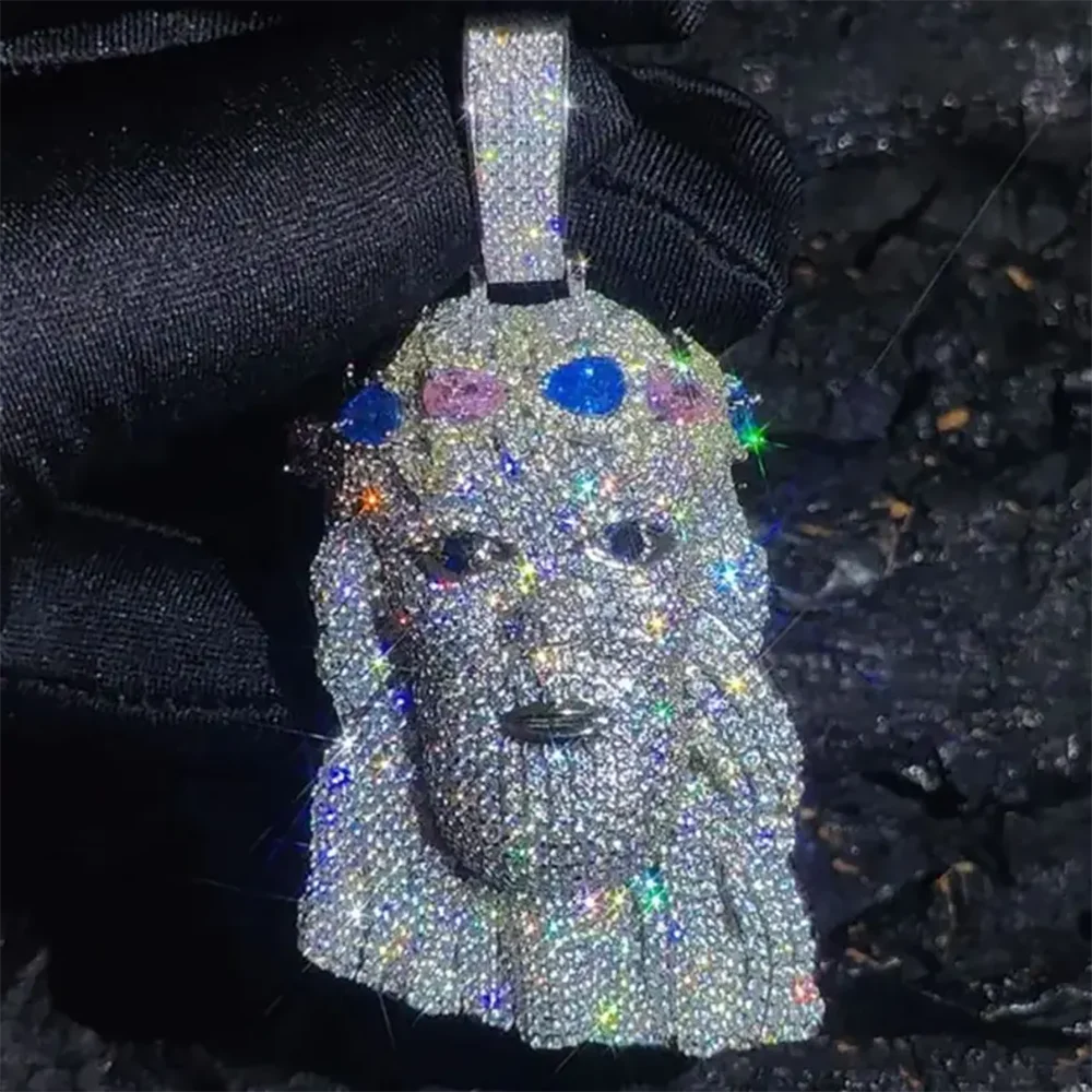 Rose Gold Jesus Head Pendant Iced Out
