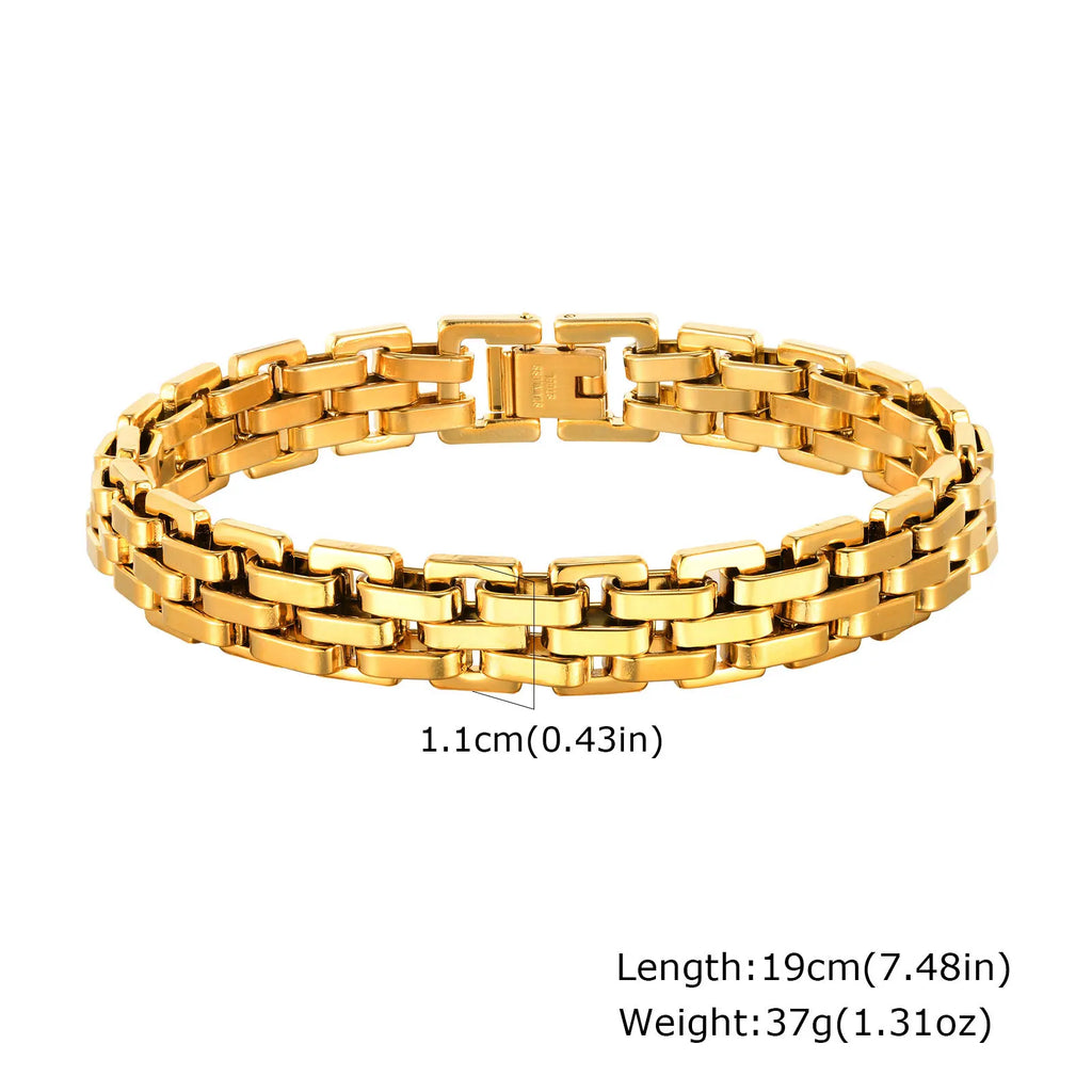 Two-Tone Statement Bracelet — Stainless Steel