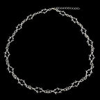 Silver Color Geometric New Barbed Wire Choker Necklace for Women Men Gothic Punk Thorn Chain Necklaces Hip Hop Y2K Jewelry Gift