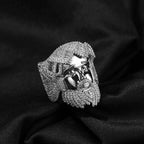 Iced Out CZ Pave Band Ring for Men — Two-Tone, Rapper Band