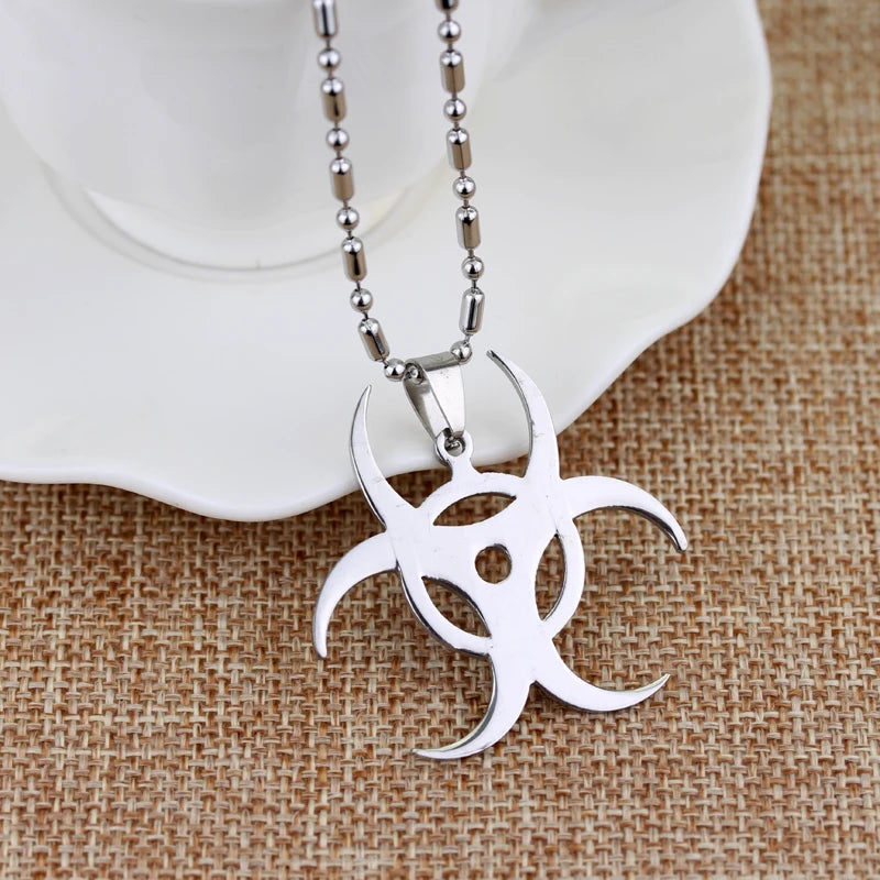 Necklace Trendy Men And Women INS Street Punk Hip-Hop JewelryNew Stainless Steel Biochemical Logo Pendant