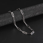 Paperclip & Cable Link Chain Choker Necklace — Stainless Steel