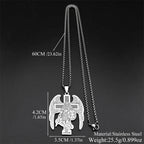 Archangel St.Michael Protect Us Cross Pendant Necklace for Women Men Stainless Steel Gold Color Saint Michael Chain Jewelry