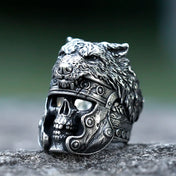 2022 NEW Men's 316L Stainless-Steel Rings Vintage Wolf and Skull Viking Ring Gothic High-Quality Jewelry Gifts Free