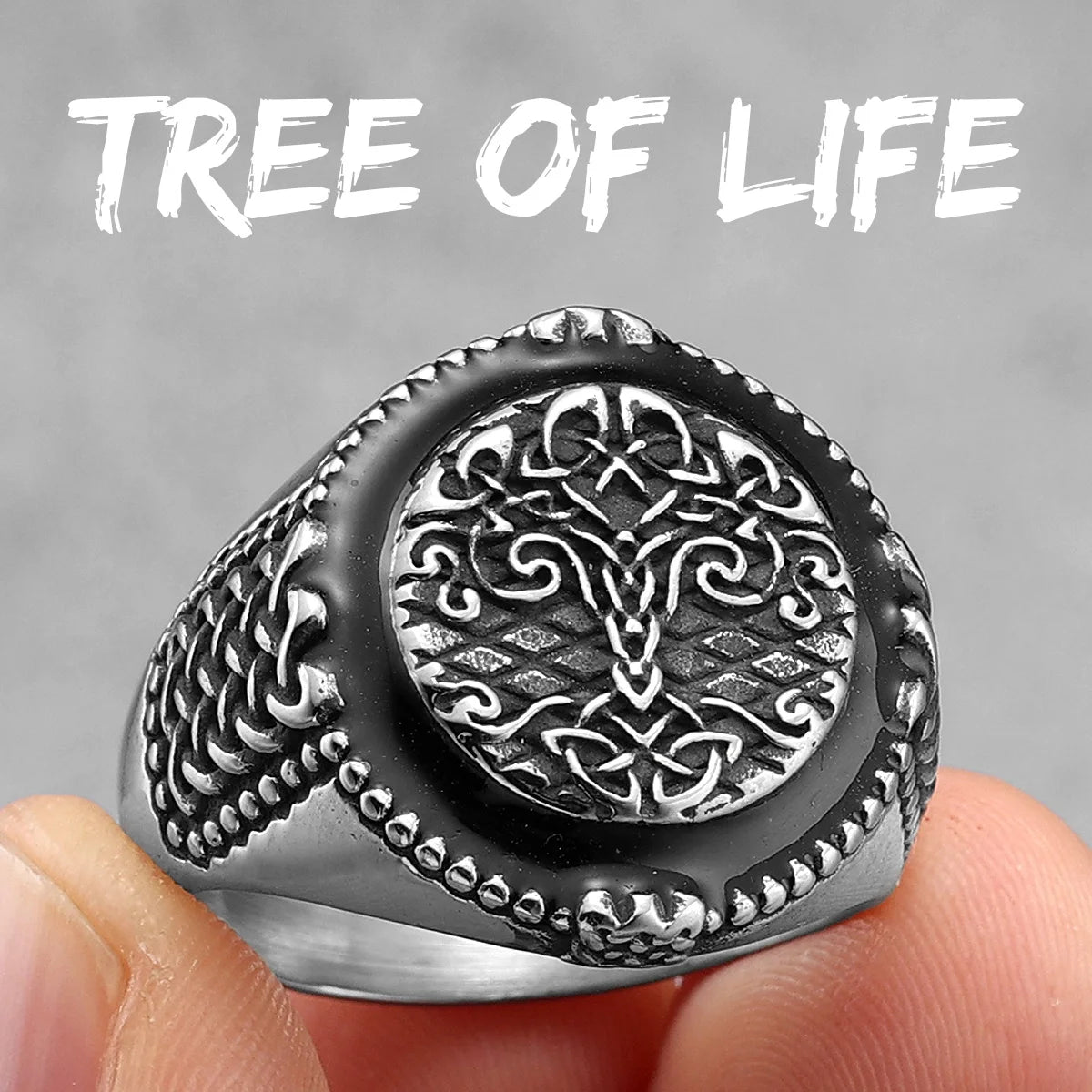 Celtic Knot Tree Ring — Stainless Steel