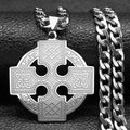 Celtic Cross Gold Pendant Necklace — Stainless Steel