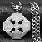 Celtic Cross Gold Pendant Necklace — Stainless Steel