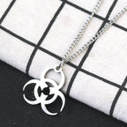 Necklace Trendy Men And Women INS Street Punk Hip-Hop JewelryNew Stainless Steel Biochemical Logo Pendant
