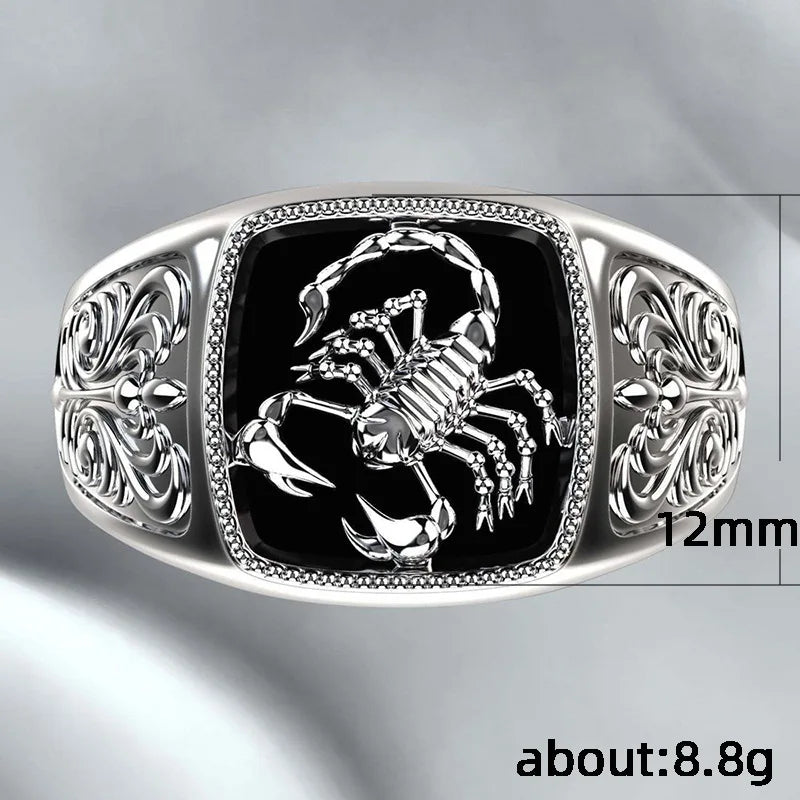 Huitan Viking Nordic Mythology Giant Wolf Men Ring Defense Totem Wolf Fashion Hip Hop Rock Unisex Finger Ring Punk Gift