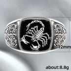 Huitan Viking Nordic Mythology Giant Wolf Men Ring Defense Totem Wolf Fashion Hip Hop Rock Unisex Finger Ring Punk Gift