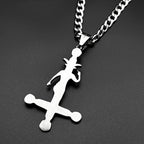 Inverted Cross Stainless Steel Pendant Necklace
