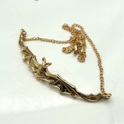 Gothic Vintage Witch Bat Choker Pendant Necklace