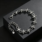 Gothic Spike Rivet Link Bracelet — Stainless Steel