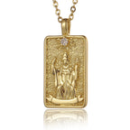 22 Style Classic Tarot Card Pendant Necklace Double Sided Zircon Tarot Necklace Major Arcana Empress Sun Star Sign