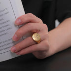 LIKGREAT Tetragrammaton Amulet Stainless Steel Men Rings Enochian Angel Magic Finger Ring AGLA Talisman Vintage Jewelry Gift