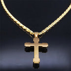 Cross Steel Pendant 316L Zircon Male